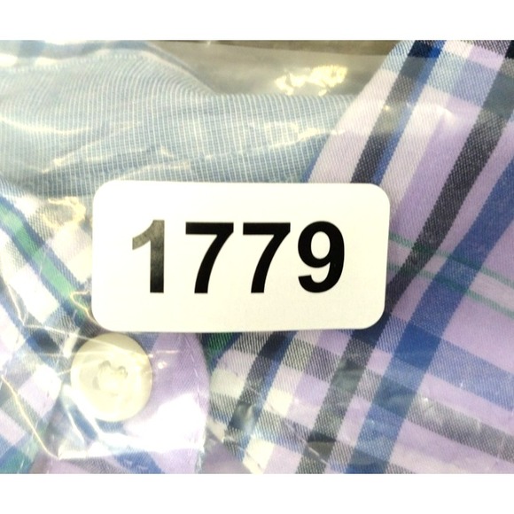 CHAPS Mens Plaid Short Sleeve Button Down Shirt Cotton Polyester Blend Size L - Picture 15 of 15